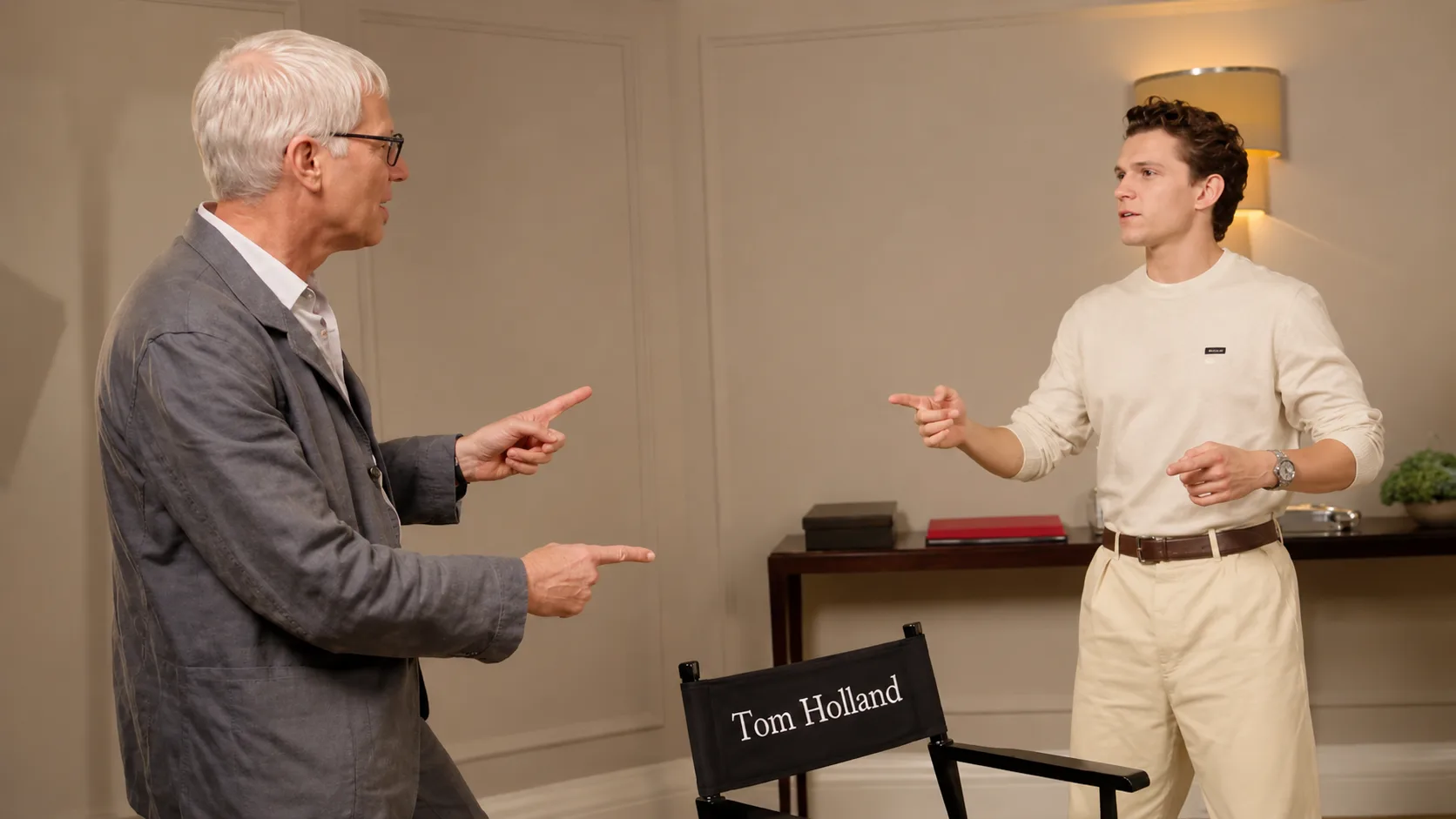 Actor Tom Holland and historian Tom Holland meet during an interview discussing Christopher Nolan's The Odyssey.